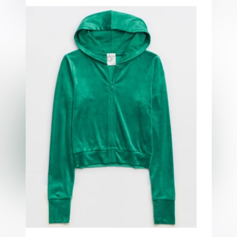 Arie green zip up hoodie, size large, excellent condition, like new!